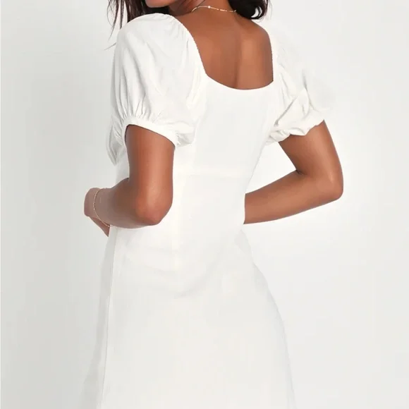 Lulu's Cream Puff Sleeve Mini Dress - Picture 2 of 4